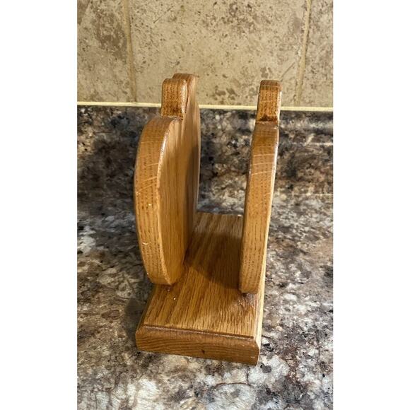 Vintage Hand Made Wooden Apple Napkin Holder - Picture 2 of 5